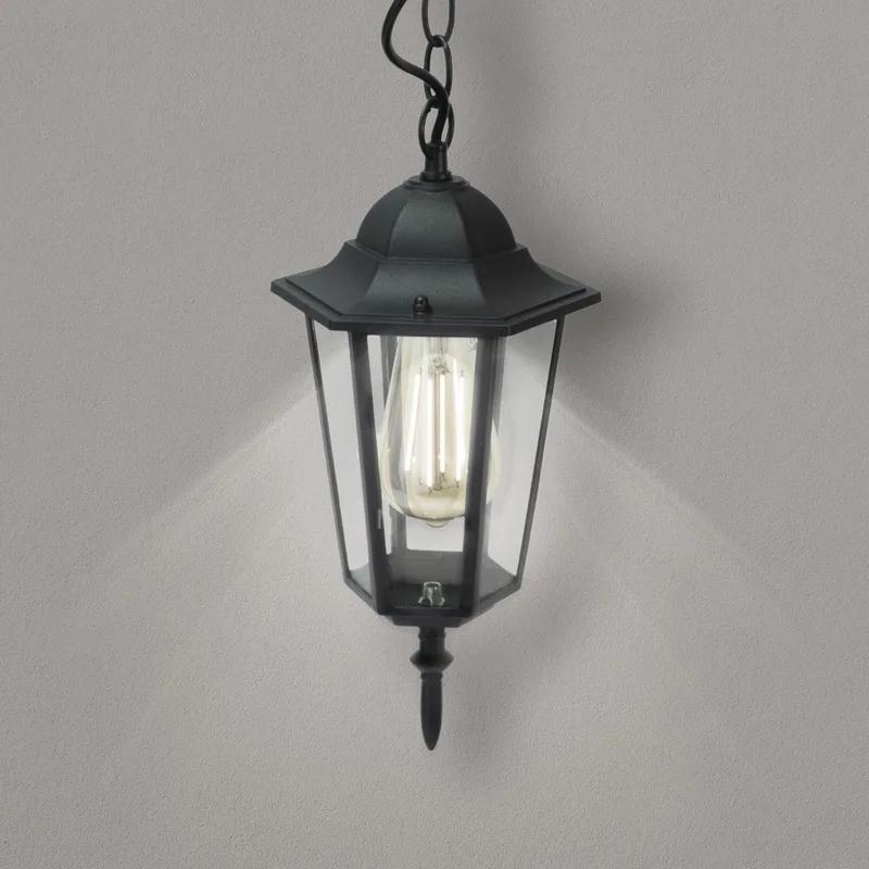 Klassieke Hanglamp Buiten - IP44 - E27 Fitting de V-TAC en Noir – photo produit