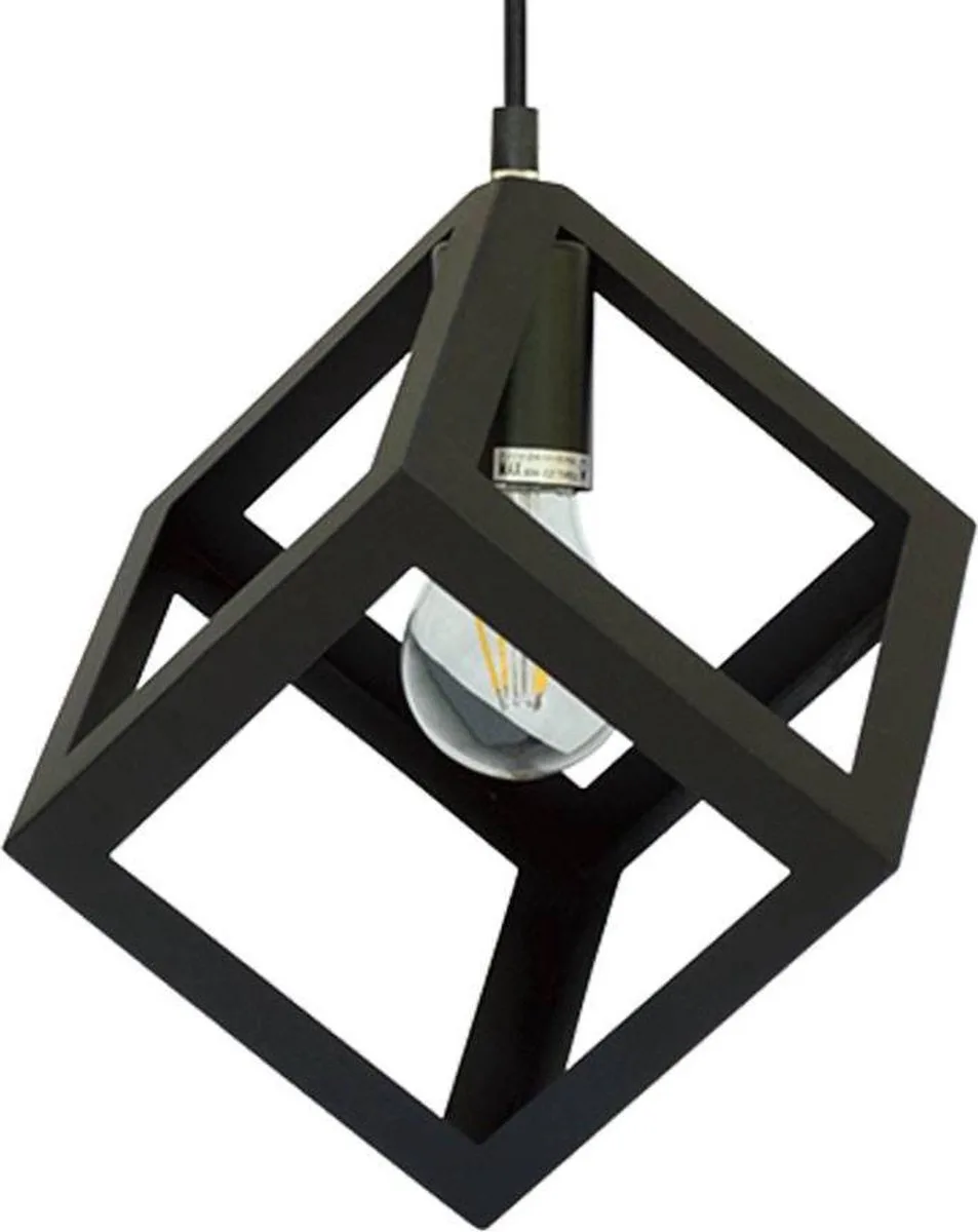 Kubus Hanglamp voor Binnen E27 60W Zwart hanglamp de V-TAC – photo produit
