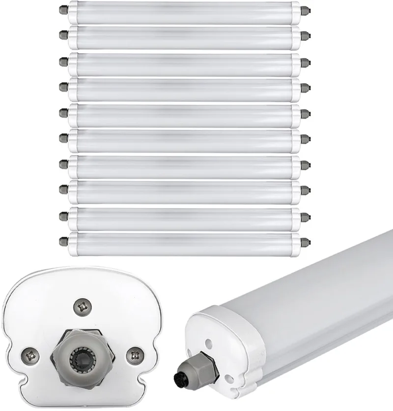 LED buis 120 cm LED diffusor verlichting 36 watt LED vochtbestendig licht garage werkplaats koel wit, 4320lm 6400K, set van 10 de V-TAC en Gris – photo produit