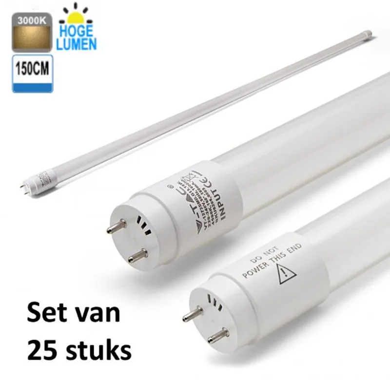 LED Buis High Lumen 150CM 3000K |Warm Wit | set van 25 stuks fra V-TAC – produktbillede