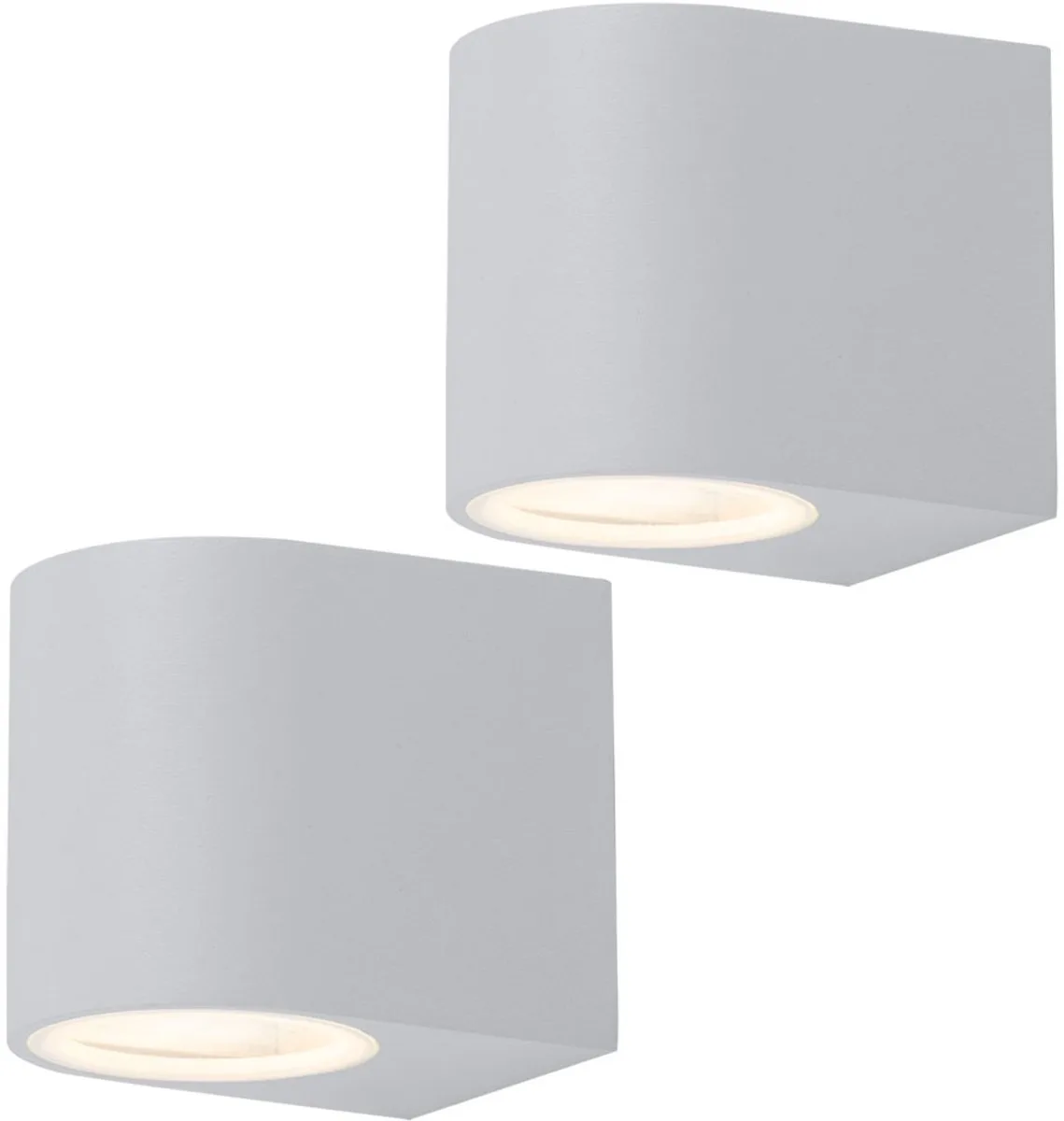 LED buitenwandlamp gevelverlichting voordeurlamp witte tuinlamp, aluminium, 4,5W 400lm warm DxH 6,8 x 9,2 cm, set van 2 de V-TAC en Blanc – photo produit