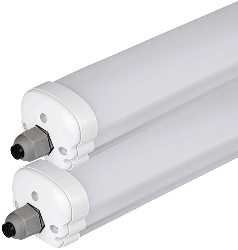 LED diffusor licht vochtbestendig licht garage licht hal licht plafondlamp, wit kunststof, jet-proof, 36W 4320lm 4000K neutraal wit, L 120 cm, set van 2 de V-TAC en Blanc – photo produit