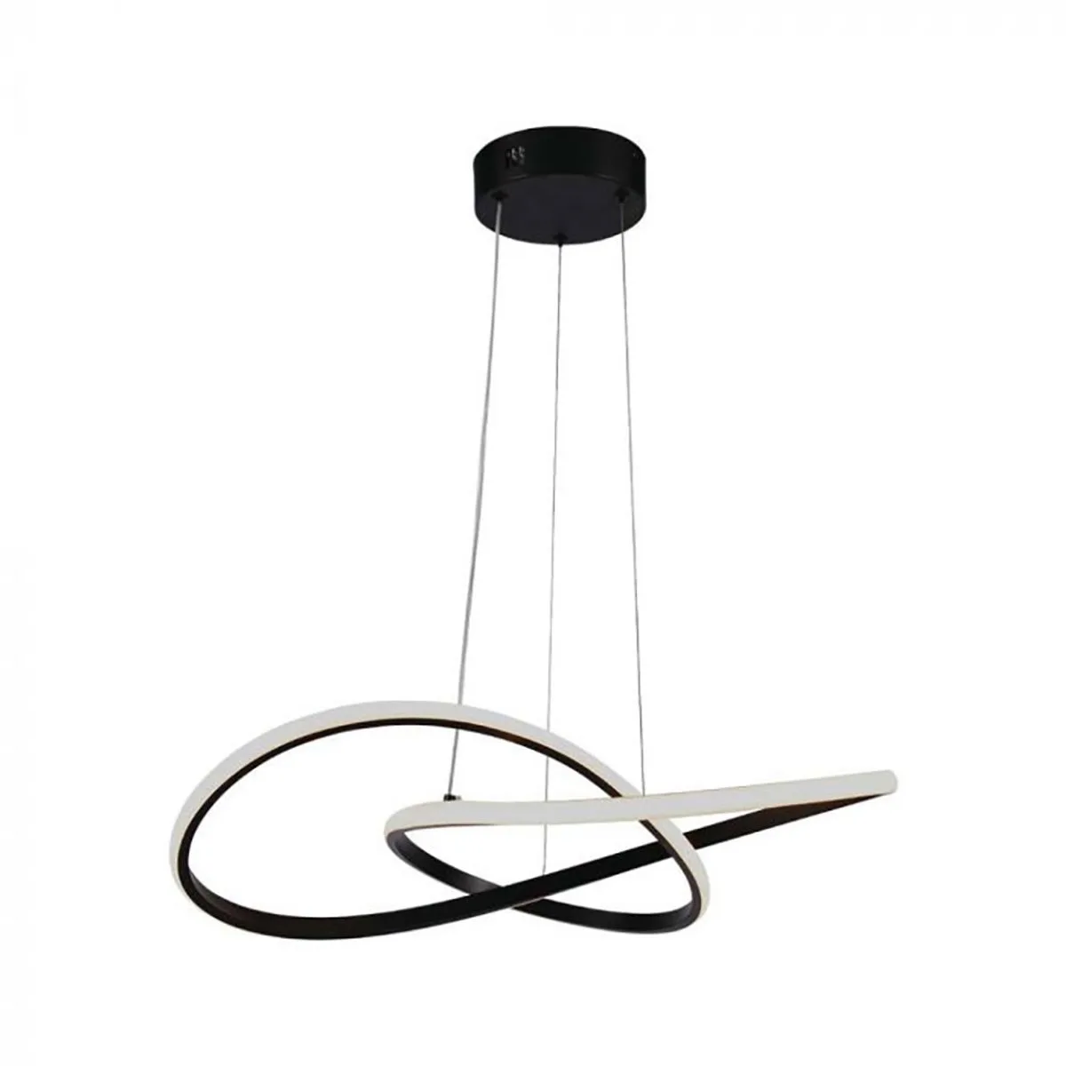 LED hanglamp design licht eetkamerlamp hanglamp plafondlamp gebogen, aluminium kunststof, 20W 2540lm 3000K warm wit, H 100 cm fra V-TAC i Sort – produktbillede