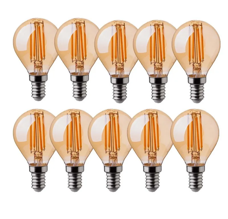 LED-Leuchtmittel 4 W E14 Edison LED Vintage Filament Glühbirne Birne Leuchtmittel Retro, 10 St., warmweiß, Mini Lampe Leuchte getöntes Glas warmes licht 10er Set by V-TAC – product photo