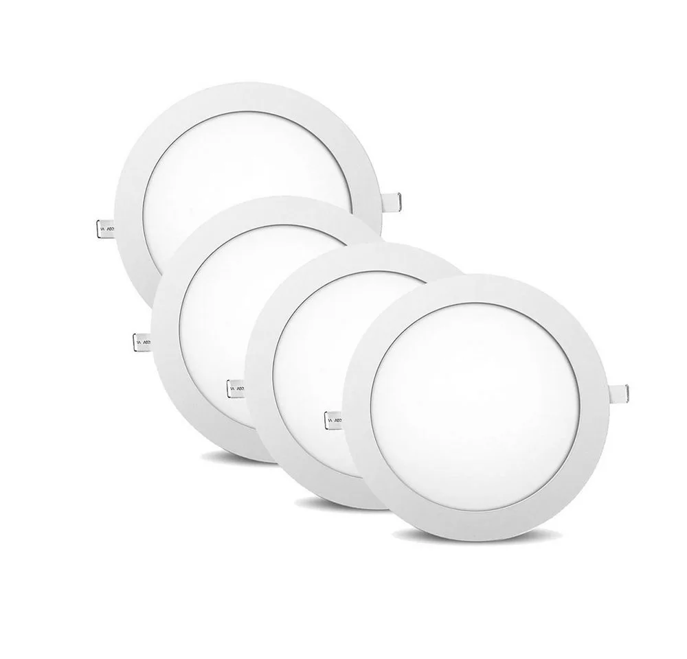 LED Panel 12W LED Slim Panel Einbauleuchte Einbaupanel Einbauspot Rund Ø 170 mm, Neutralweiß, LED Panele Unterputz 12 Watt Neutralweiß, 170x25mm, Form: rund fra V-TAC i Hvid – produktbillede
