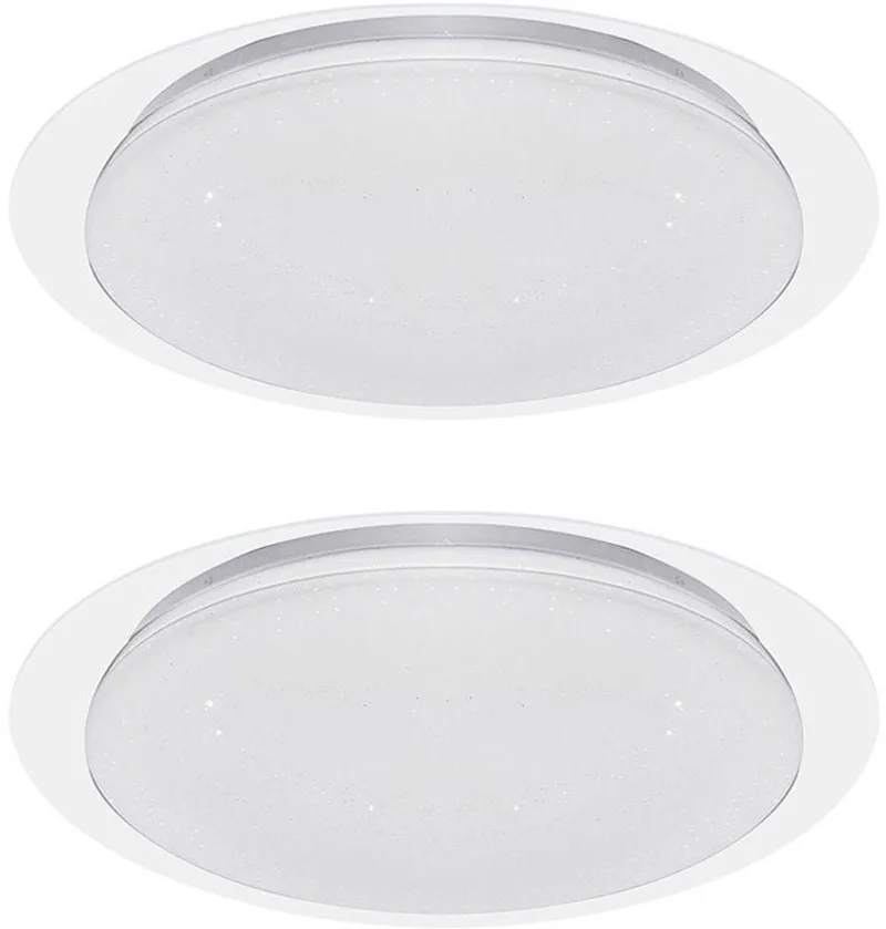 LED plafondlamp dimbaar met afstandsbediening keukenlamp sterrenhemel effect, nachtlamp timer, 40W 2800lm warm wit-koud DxH 46,5 x 7,5 cm, set van 2 von V-TAC in Weiß – Produktfoto