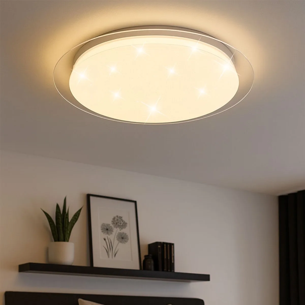 LED plafondlamp met ster effect DIMMABLE daglicht AFSTANDSBEDIENING licht V-TAC 14741 de V-TAC en Blanc – photo produit