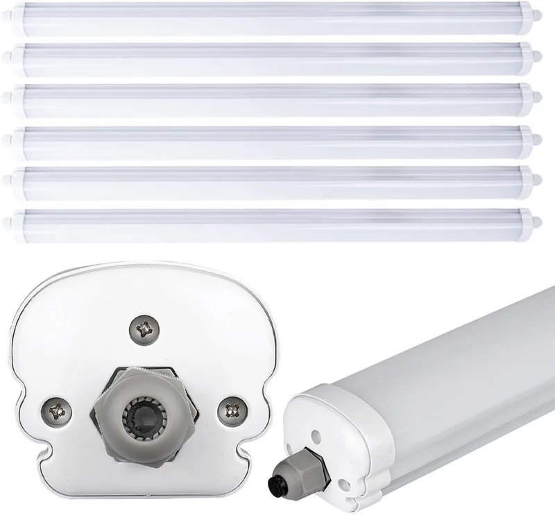 LED plafondlamp vochtbestendig LED garageverlichting LED buis, serieschakeling, spatwaterdicht, 1x LED 36W 4320lm neutraal L 120 cm, set van 6 de V-TAC en Blanc – photo produit