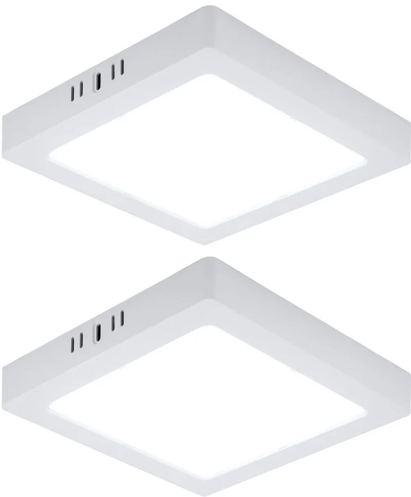 LED plafondlamp woonkamerlamp ganglamp opbouw paneel vierkante keukenlamp, wit kunststof, 18W 1980lm 6500K koel wit, L 21,4 cm, set van 2 de V-TAC en Blanc – photo produit