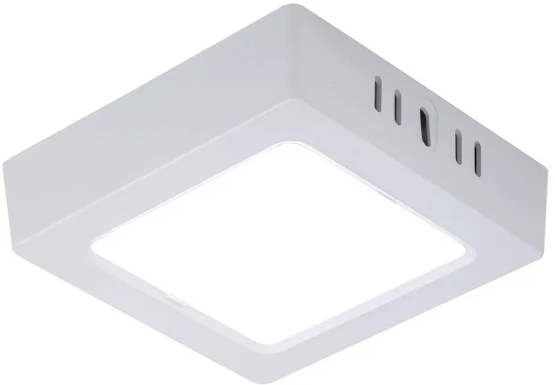 LED plafondlamp woonkamerverlichting halverlichting opbouw paneel vierkante keukenlamp, wit kunststof, 6W 660lm 6500K koel wit, L 12 cm de V-TAC en Blanc – photo produit