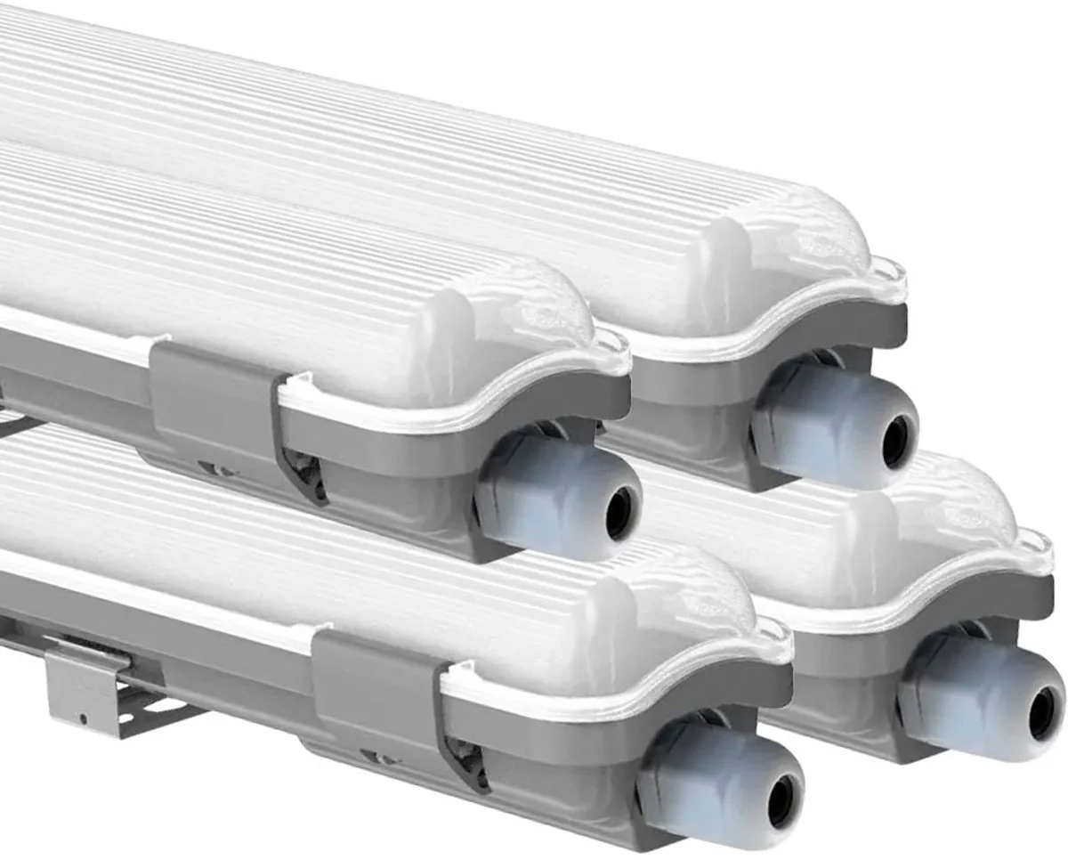 LED vochtbestendig licht 127,5 cm LED buis garage werkplaats verlichting koud wit LED diffuser licht 18 watt, 1700lm 6400K, set van 4 van V-TAC in Grijs – productfoto