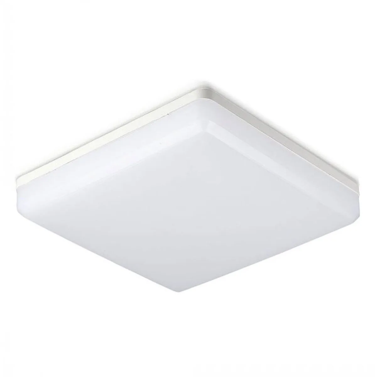 Plafondlamp kantoor plafondlamp wit LED lamp vierkant, woonkamer verlichting frameless modern, 1x LED 15 W 1700 lm 3000K warm wit, LxBxH 20x20x4,75 cm de V-TAC en Blanc – photo produit