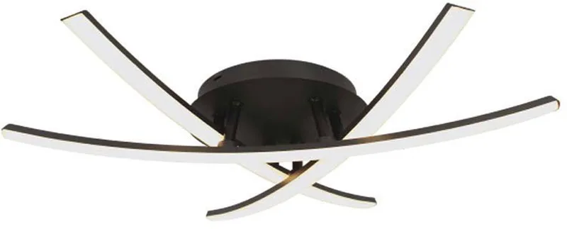 Plafondlamp Woonkamerlamp LED slaapkamerlamp, opaal, 20W 2130lm warm wit, LxBxH 46x41x12,5 cm van V-TAC in Zwart – productfoto