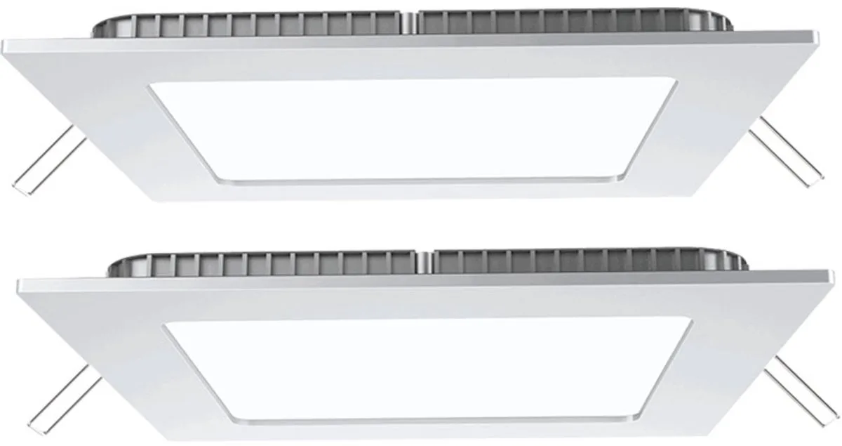 Set van 2 inbouw plafondlampen LED lamp paneel aluminium plafondlamp louvre verlichting warm de V-TAC en Blanc – photo produit