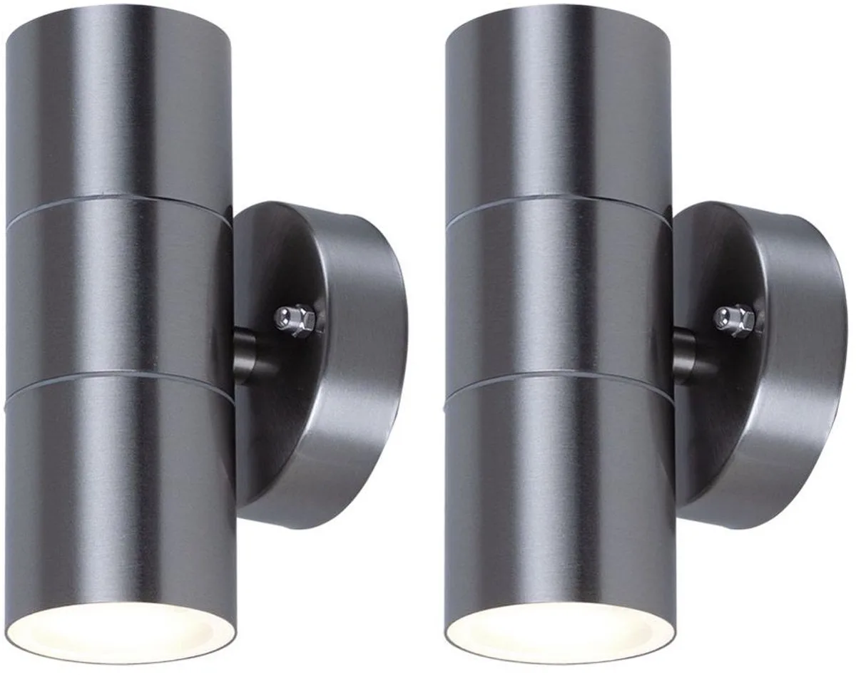 Set van 2 Omhoog Down Spotlights Gevelverlichting Buitenwandlampen Roestvrij Staal Tuinverlichting 2 Vlam de V-TAC en Argent – photo produit
