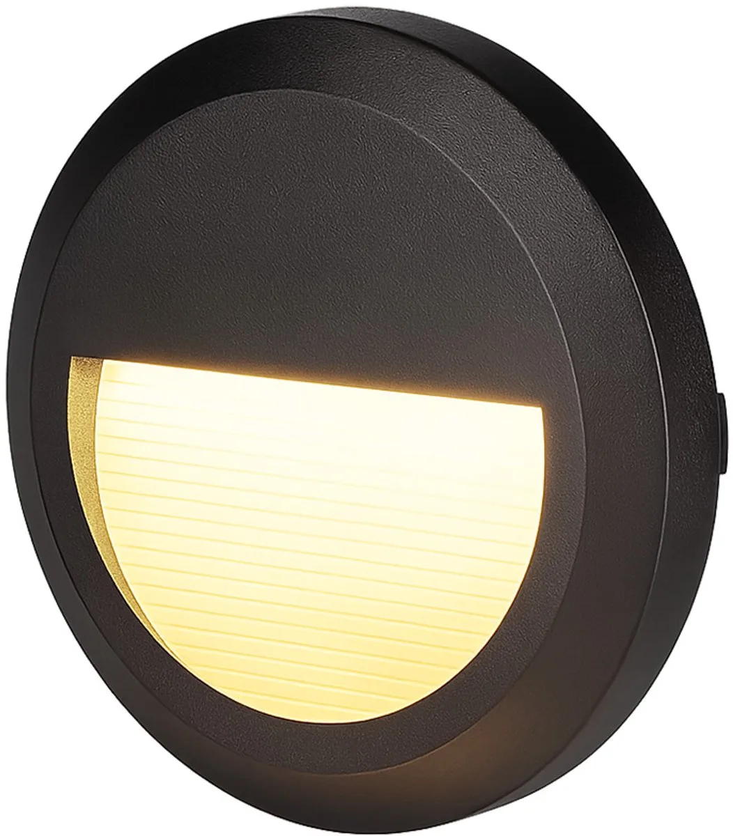 Traplamp buitenlamp gevellamp traplamp terraslamp rond, IP65, LED 2W 80Lm neutraal wit, DxH 15x2,7 cm de V-TAC en Noir – photo produit