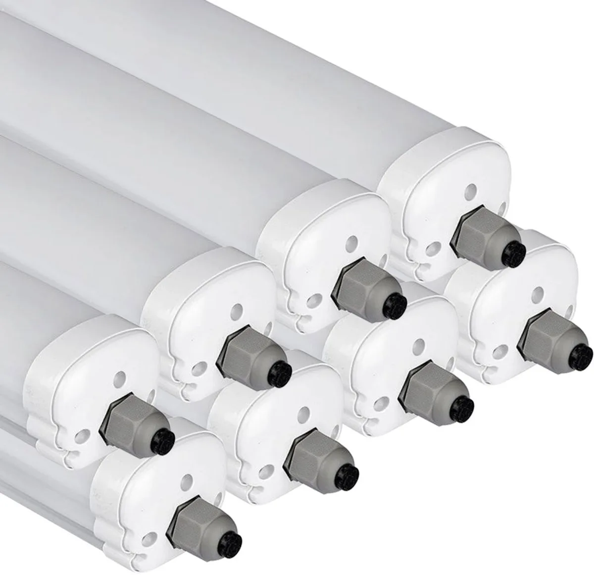 Vochtige ruimte licht LED kelder licht 120cm plafondlamp diffuser licht, 2880lm koel wit 6400K IP65 geschikt voor vochtige en natte ruimtes, set van 8 de V-TAC en Gris – photo produit