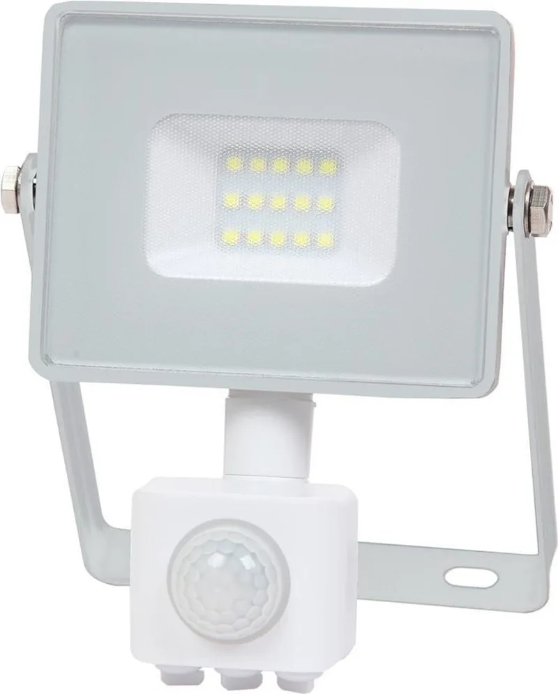 VT-10-S-W LED Draaibare Schijnwerper - Samsung - PIR Sensor - IP65 Waterdicht - 10W - 800 Lumen - 4000K de V-TAC en Blanc – photo produit