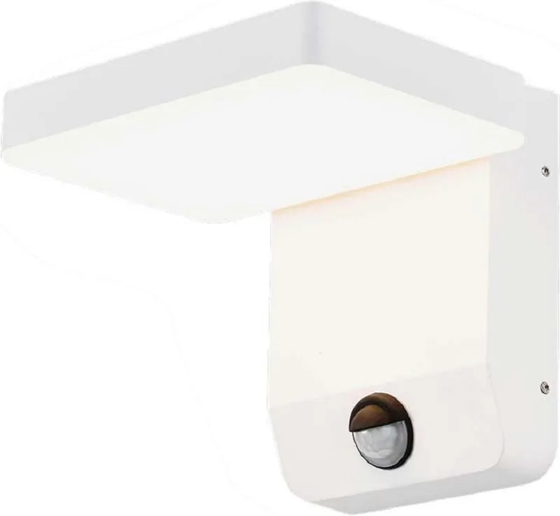 VT-11020S-SQ-W LED wandlamp buiten met bewegingssensor 17W IP65 – 2580lm 4000K krachtige buitenlamp von V-TAC in Weiß – Produktfoto