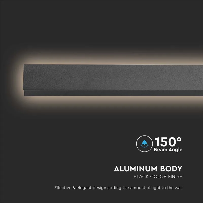 VT-1176-A LED Moderne Wandlamp - IP65 Waterdicht - Antraciet Behuizing - 16W- 2035 Lumen - 3000K fra V-TAC i Antracit – produktbillede