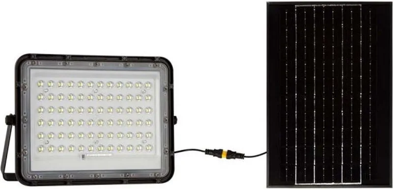 VT-120W Solar Schijnwerper - IP65 Waterdicht - 10W - 1200 Lumen - 6400K de V-TAC en Noir – photo produit