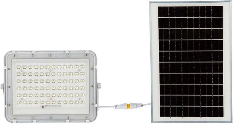 VT-120W-W Solar Schijnwerper - IP65 Waterdicht - 15W - 1200 Lumen - 4000K från V-TAC i Vit – produktbild
