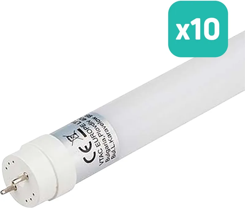 VT-1277-N LED T8 Buis - IP20 - Wit - 18W - 1850 Lumen - 4000K - 120CM - 120CM - Set van 10 de V-TAC – photo produit