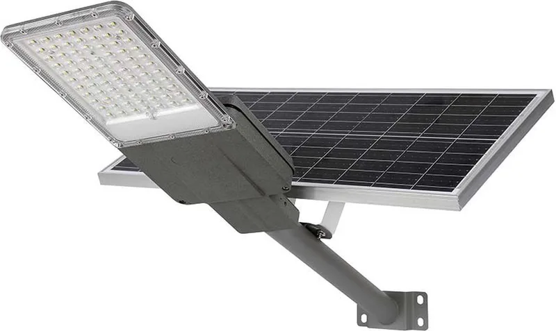 VT-15111ST Solar Straatlantaarn - IP65 Waterdicht - 2500 Lumen - 6500K från V-TAC i Grå – produktbild