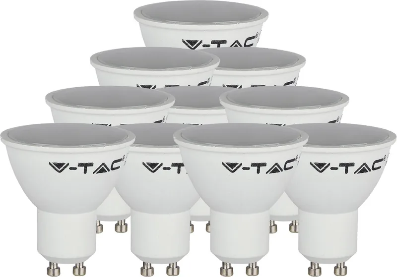 VT-1975-N LED Spotlight - SMD - GU10 - Melkachtige Afdekvoet - IP20 - Dag Wit - 4,5W - 4000K - SMD - Rond - 50 x 56,5mm - Set van 10 de V-TAC – photo produit