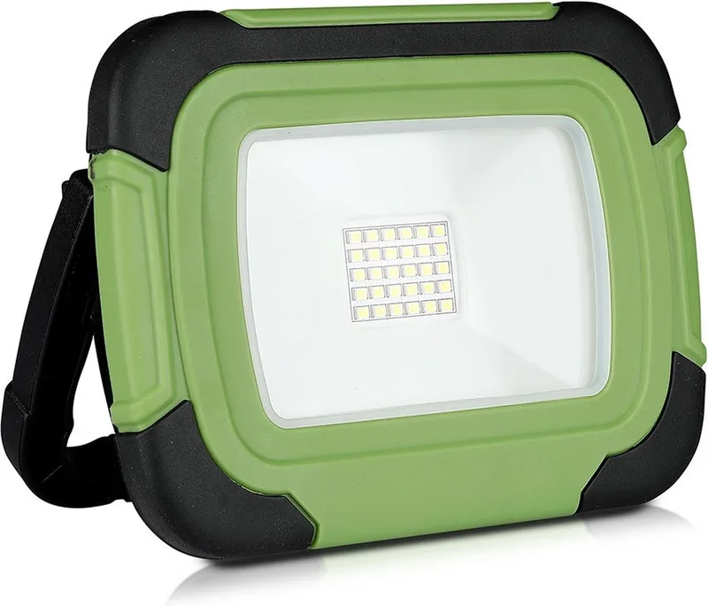 VT-20-R Oplaadbare LED Schijnwerper - Samsung - IP44 - 10W - 1400 Lumen - 6400K de V-TAC en Groen+Zwart – photo produit
