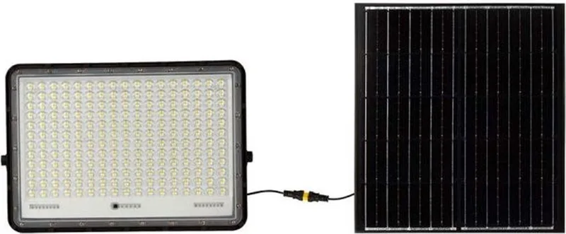 VT-240W Solar Schijnwerper - IP65 Waterdicht - 20W - 2600 Lumen - 6400K fra V-TAC i Sort – produktbillede