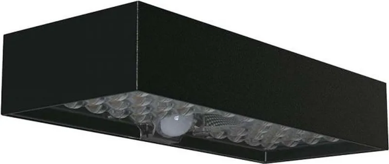 VT-406S-B Sensor Solar Wandlamp - IP65 Waterdicht - Zwarte behuizing - 900 Lumen - 4000K fra V-TAC i Sort – produktbillede