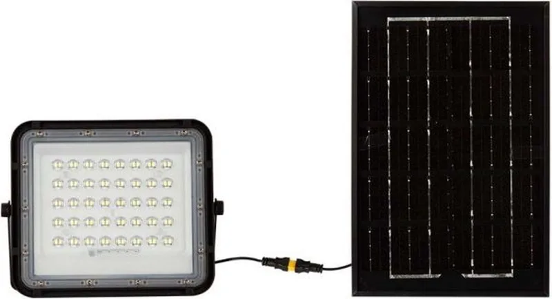 VT-40W Solar Schijnwerper - IP65 Waterdicht - 6W - 400 Lumen - 4000K von V-TAC in Schwarz – Produktfoto