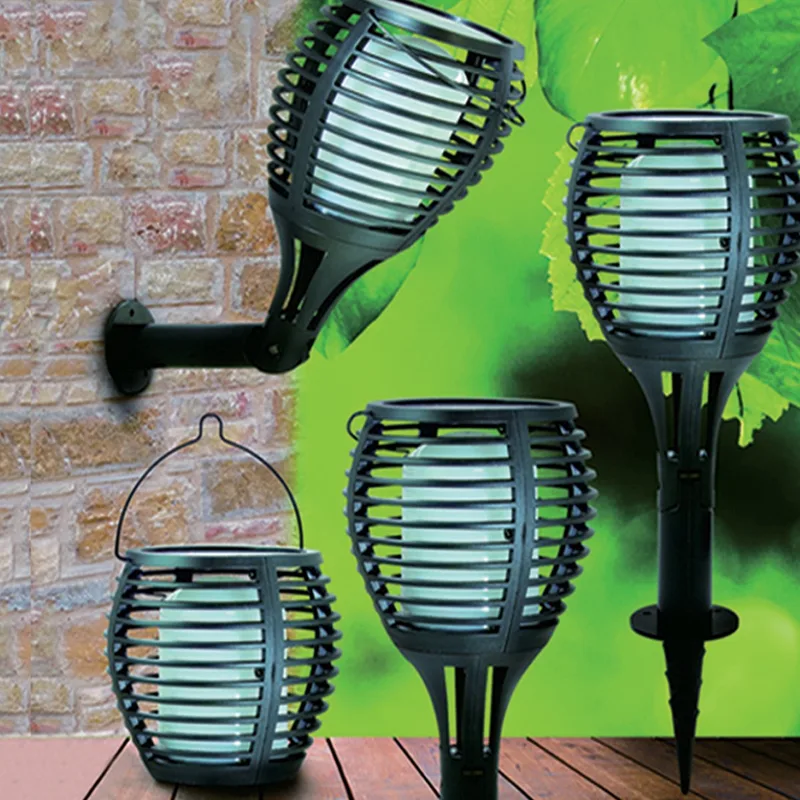 VT-719 Solar Flame Wandlamp - IP44 - 0,45W - 5 Lumen - 2200K fra V-TAC i Sort – produktbillede