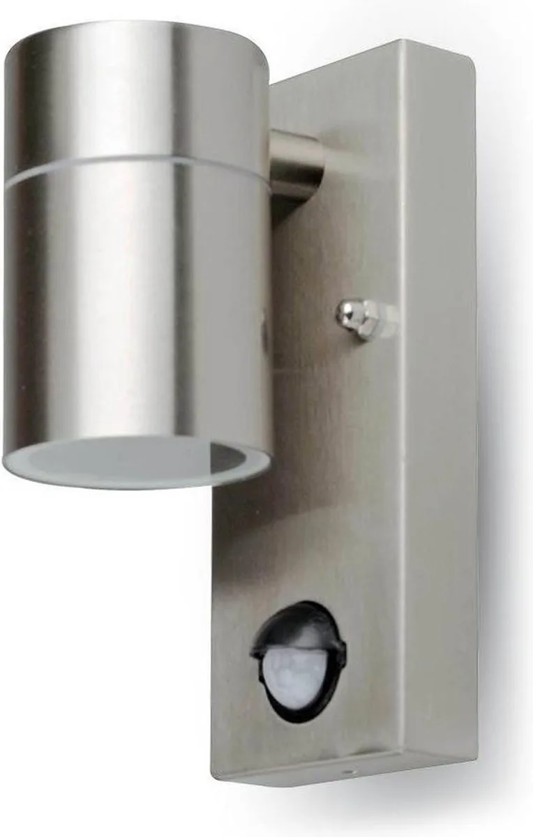 VT-7621PIR Wandlamp Buiten - Wandbevestigingen - GU10 Houder - PIR Sensor - IP44 de V-TAC en Roestvrij staal – photo produit