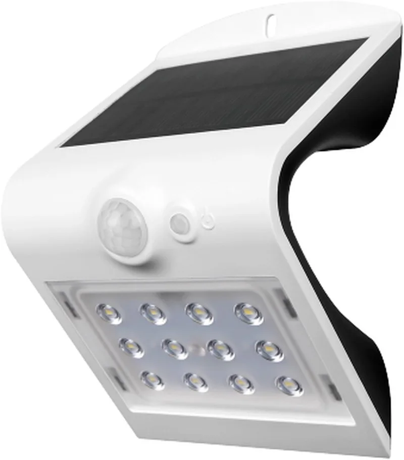 VT-767-2-W Solar Wandlamp - IP65 Waterdicht - Wit - 1.5W - 220 Lumen - 4000K från V-TAC i Wit+Zwart – produktbild