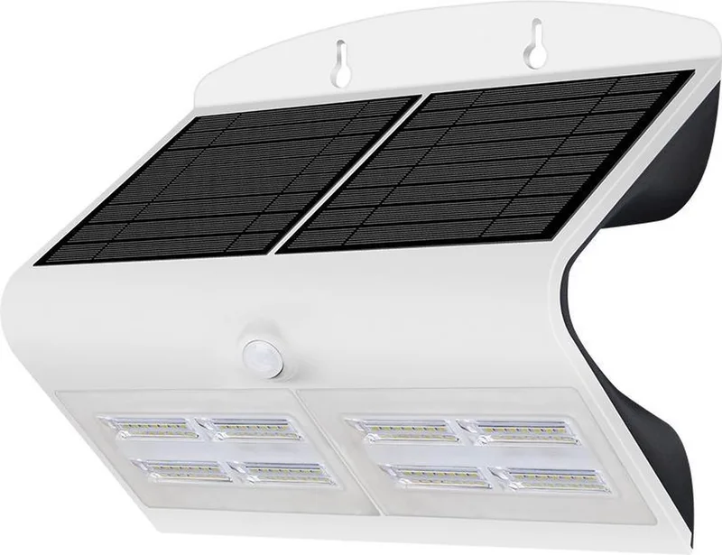 VT-767-7-W Solar Wandlamp 8W 850 Lumen IP65 met Bewegingssensor Wit Zwart VT-767-7-W från V-TAC i Wit+Zwart – produktbild