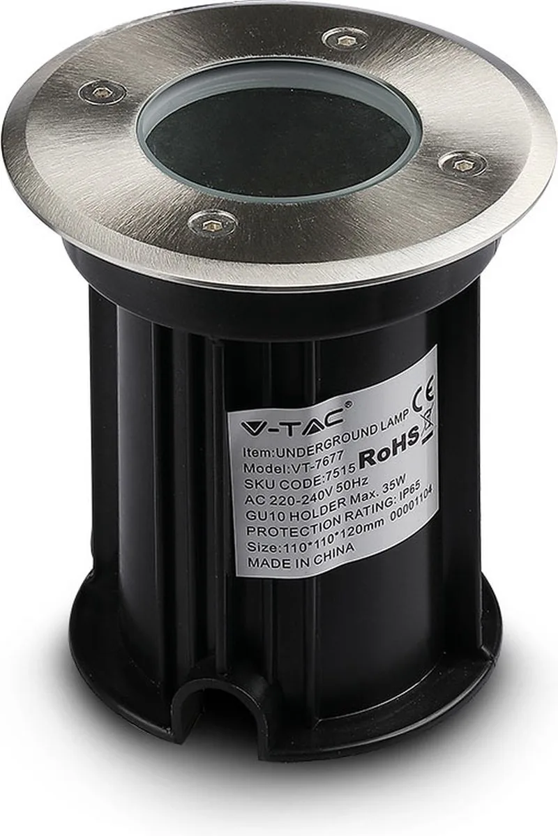 VT-7677RD Buitenverlichting - Ondergrondse Fittingen - GU10 Houder - IP65 Waterdicht de V-TAC en Noir – photo produit
