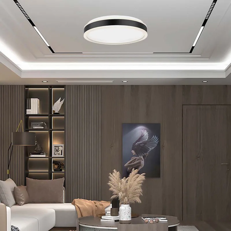VT-7758-B LED plafondlamp rond 42W 4400lm 4000K – dimbare design plafondlamp modern de V-TAC en Noir – photo produit
