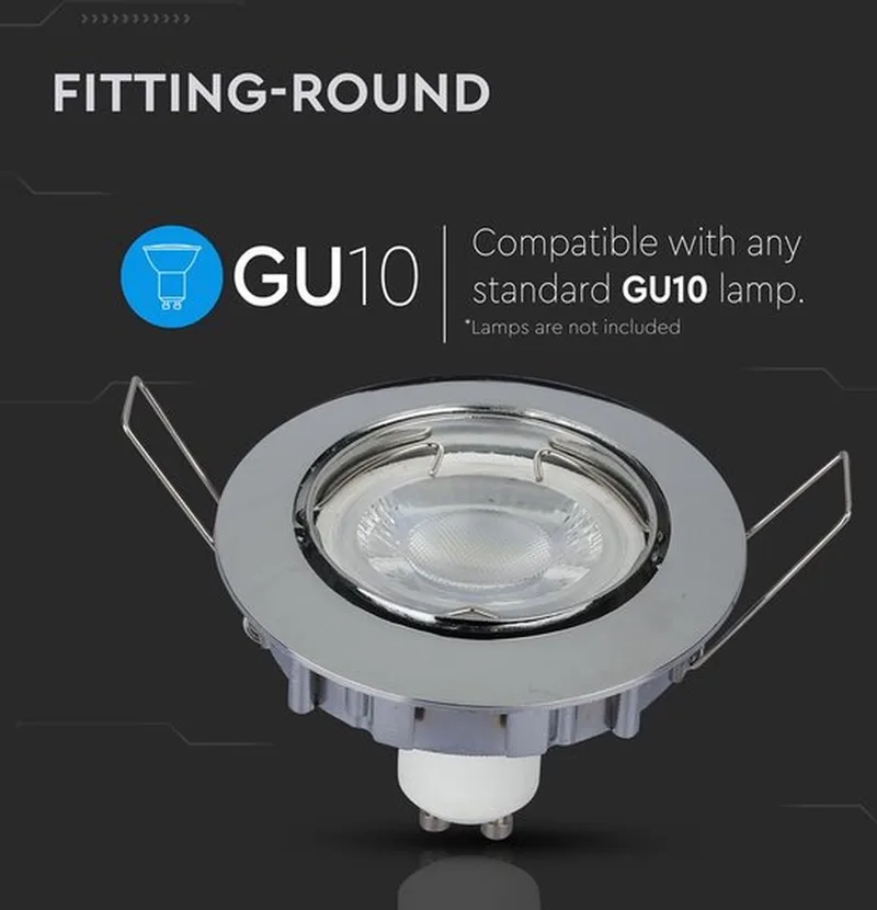 VT-779-CH-RD LED Inbouwspot - GU10 - IP20 de V-TAC en Chrome – photo produit