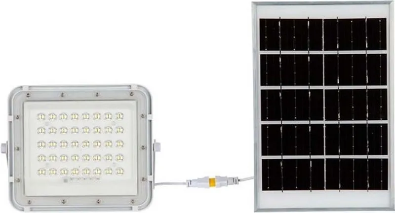VT-80W-W Solar Schijnwerper - IP65 Waterdicht - 10W - 800 Lumen - 6400K de V-TAC en Blanc – photo produit