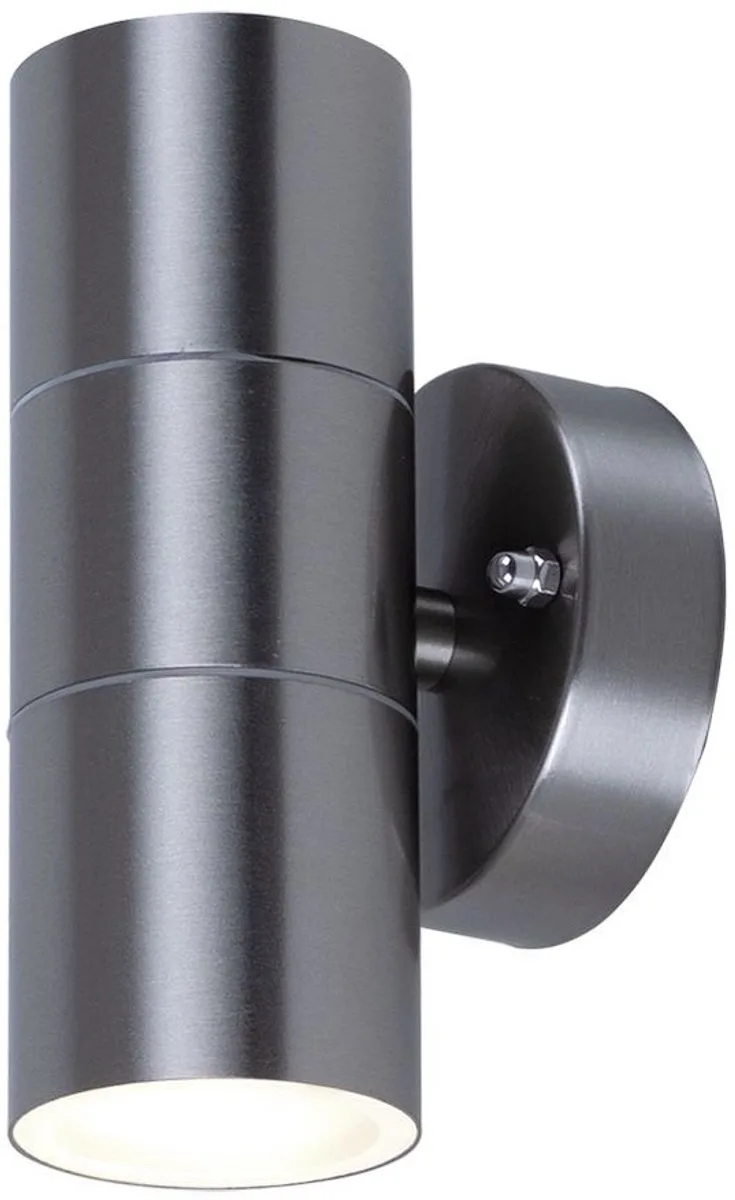 Wandlamp Buitenlamp Garage, Up en Down IP44 roestvrij staal grijs, 2x GU10 stopcontacten, DxHxD 8,5x16,3x9,3 cm de V-TAC en Argent – photo produit