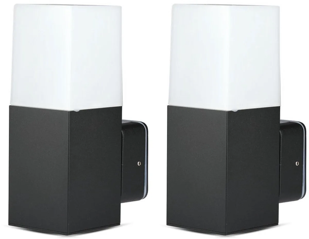 Wandlamp Buitenlamp Wandlamp Voordeurlamp Wandspot Tuinlamp, aluminium GU10, H 25 cm, set van 2 de V-TAC en Noir – photo produit