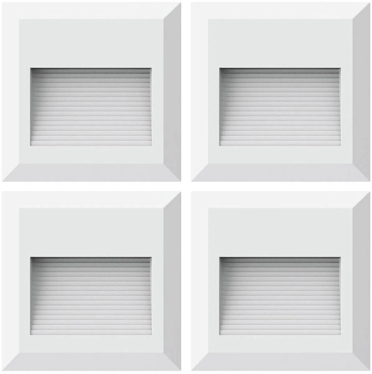 Wandlamp buitenverlichting traplamp LED traplamp wit terraslamp, kunststof, 2W 60lm warm wit, BxH 12,4x12,4 cm, set van 4 fra V-TAC i Hvid – produktbillede