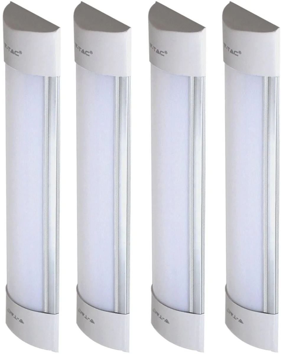 Wandlamp Wandlamp Ganglamp Traplamp Woonkamerlamp, wit, LED 10W 1200Lm warm wit, LxBxH 30x7.4x2.4cm, set van 4 by V-TAC in White – product photo