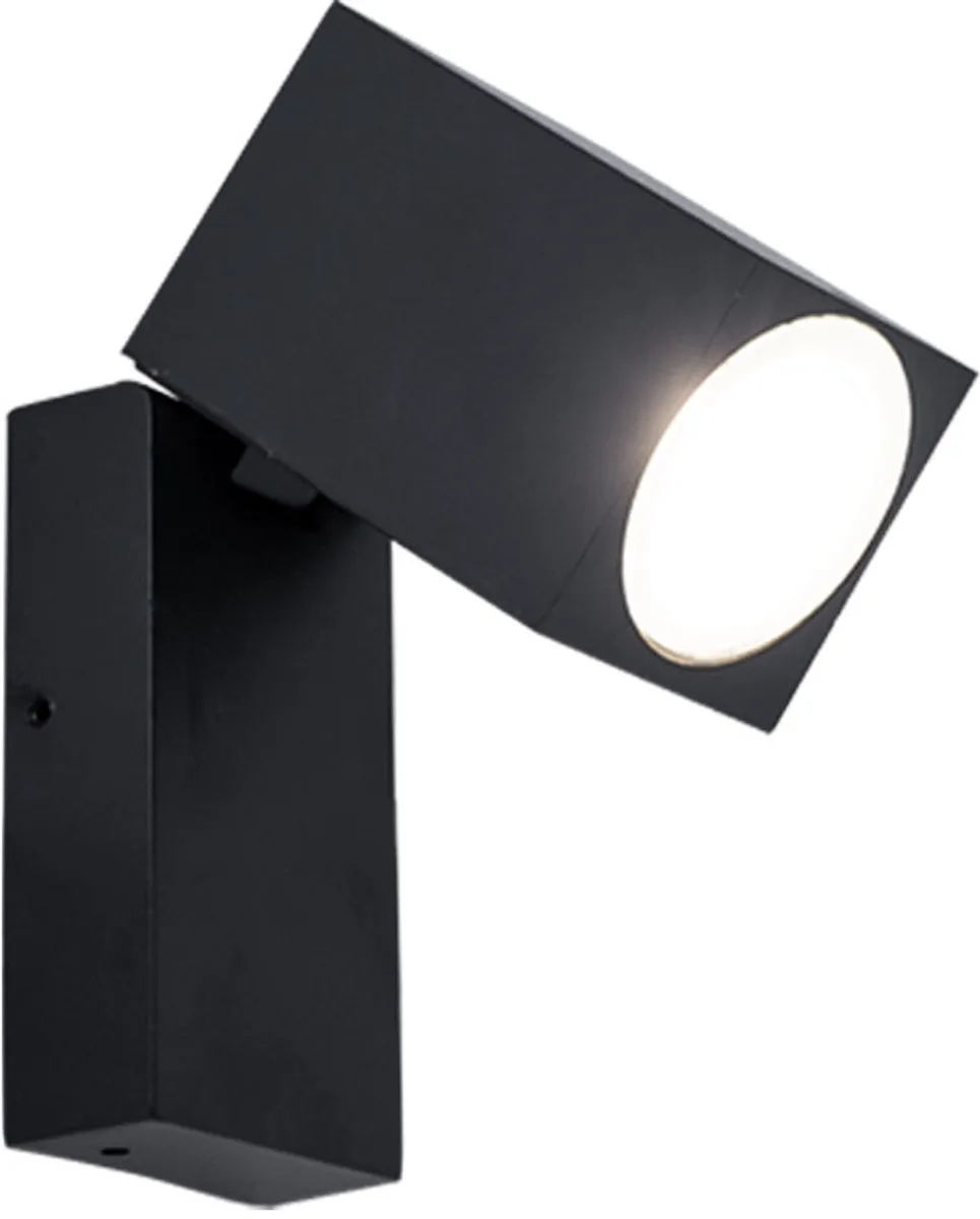 Wandlamp zwenkbare buitenlamp spot balkonverlichting aluminium LED 4.5W 400Lm warm wit, BxHxD 6.6x10x9.2 cm de V-TAC en Noir – photo produit