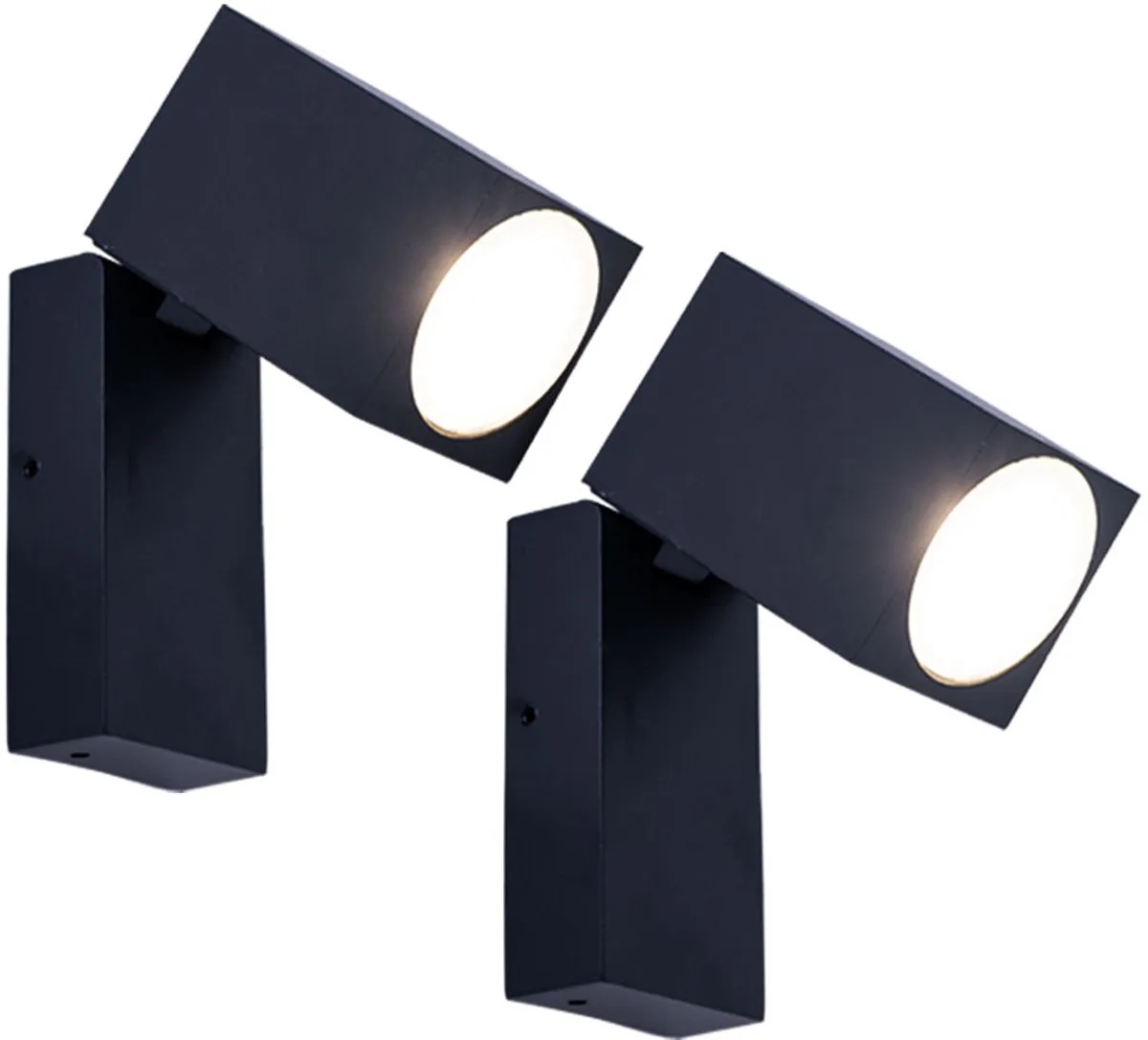 Wandlamp zwenkbare buitenlamp spot balkonverlichting aluminium GU10 fitting, BxHxD 6,6x10x9,2 cm, set van 2 de V-TAC en Noir – photo produit