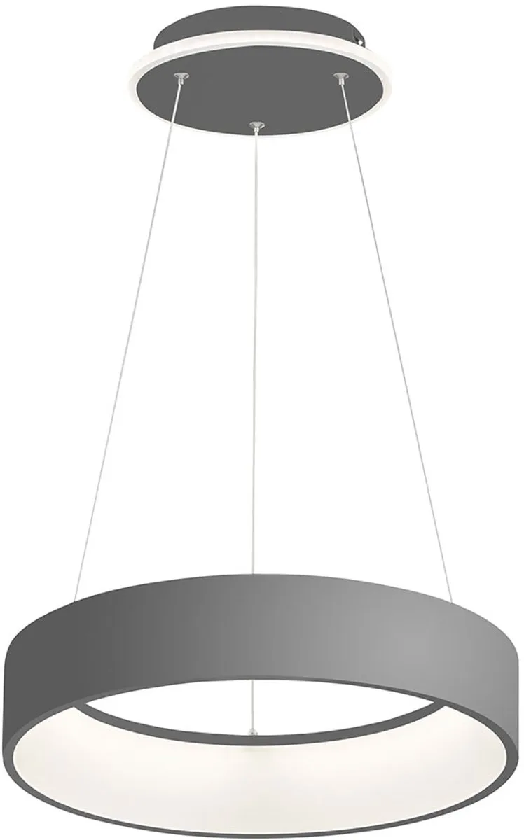 Hanglamp Hanglamp dimbaar Eettafelverlichting LED, in hoogte verstelbaar, metaalgrijs, 31,5W 2500Lm warm wit, DxH 45 x 150 cm Wofi 11488 fra Wofi i Grå – produktbillede
