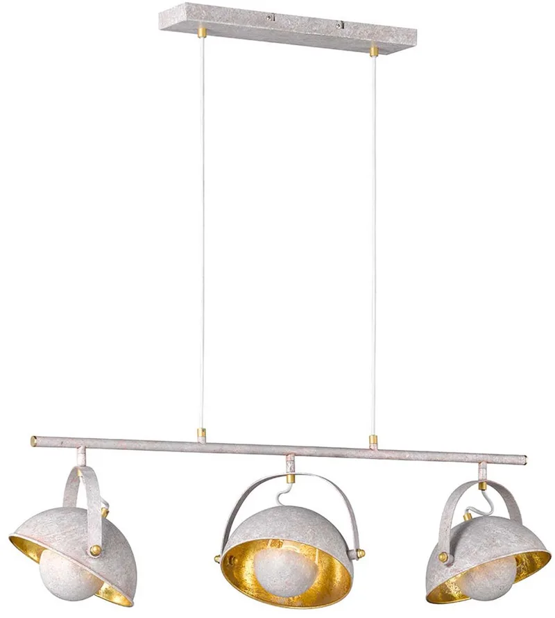 Hanglamp hanglamp woonkamerverlichting, 3 vlammen, metaal, steengrijs, 3x E14 fitting, HxBxD: 150x94.8x20.8 cm, Wofi, 7019.03.50.8000 de Wofi – photo produit