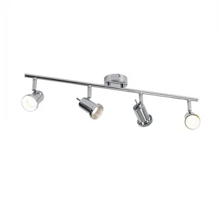 LED Deckenleuchte, LED-Leuchtmittel fest verbaut, Warmweiß, LED Deckenleuchte 4 Flammig Spotleiste 4 Strahler fra Wofi i Sølv – produktbillede 2 af 5